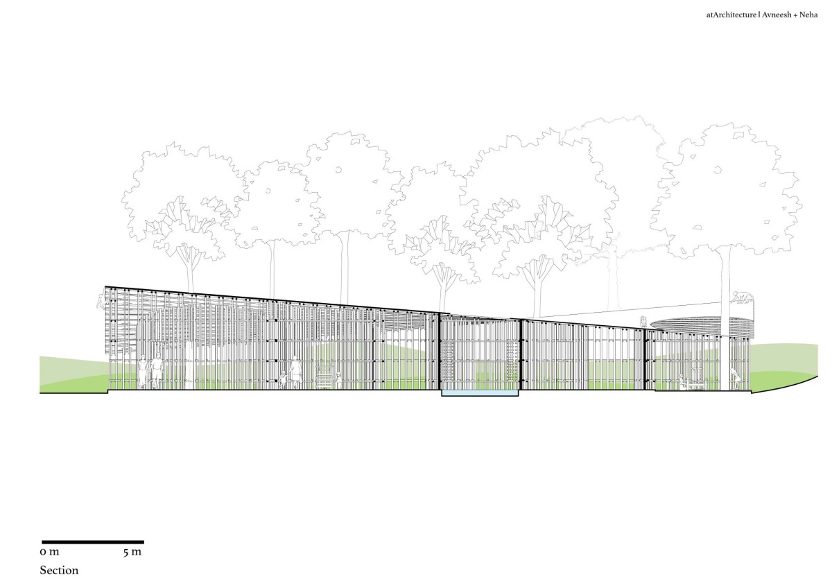 Section of North-East Bamboo Pavilion by  atArchitecture