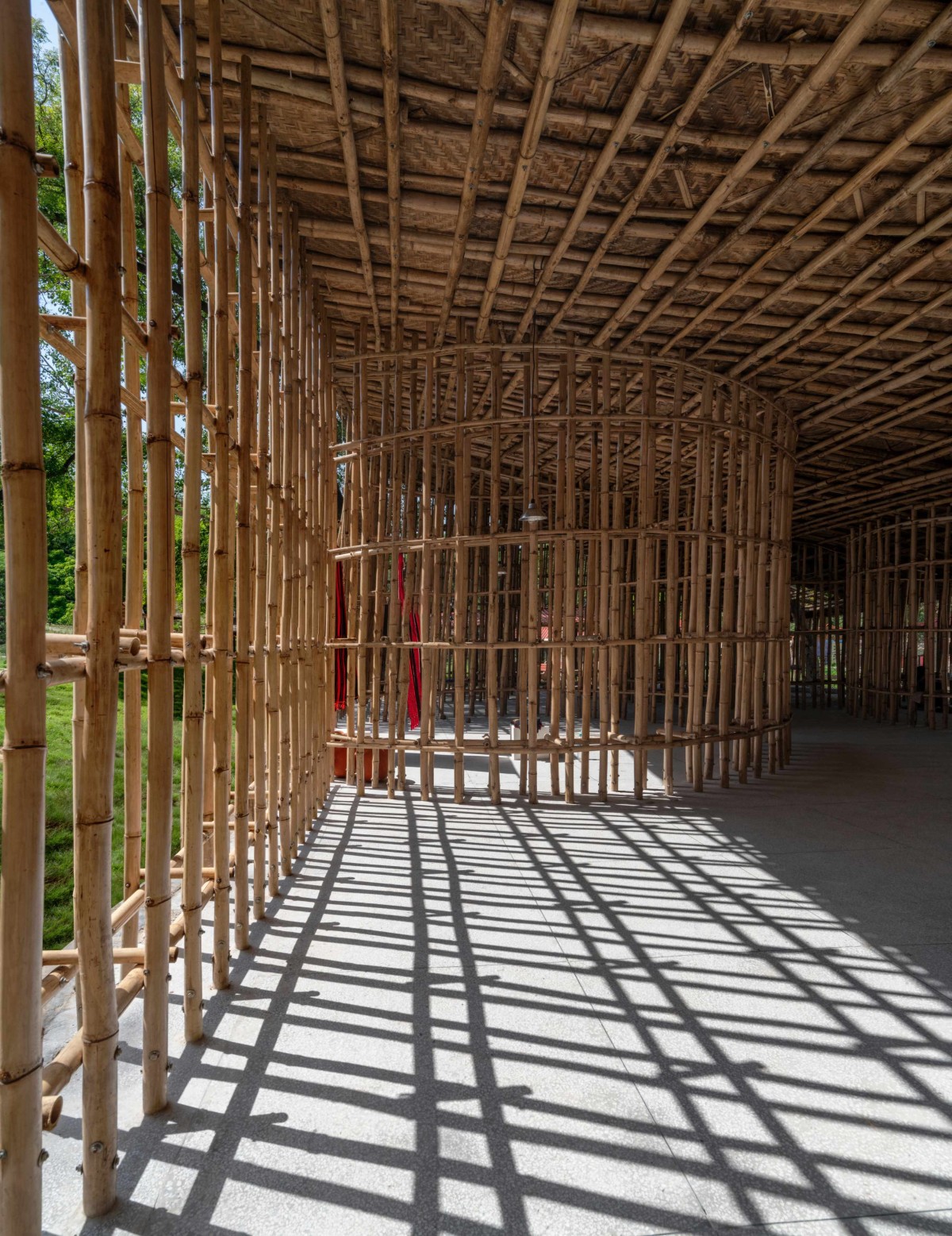 Lattice wall of North-East Bamboo Pavilion by  atArchitecture