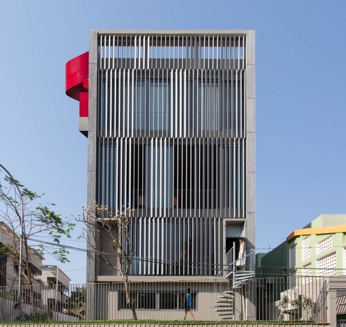 Exterior view of Learning Center at Quest by KSM Architecture