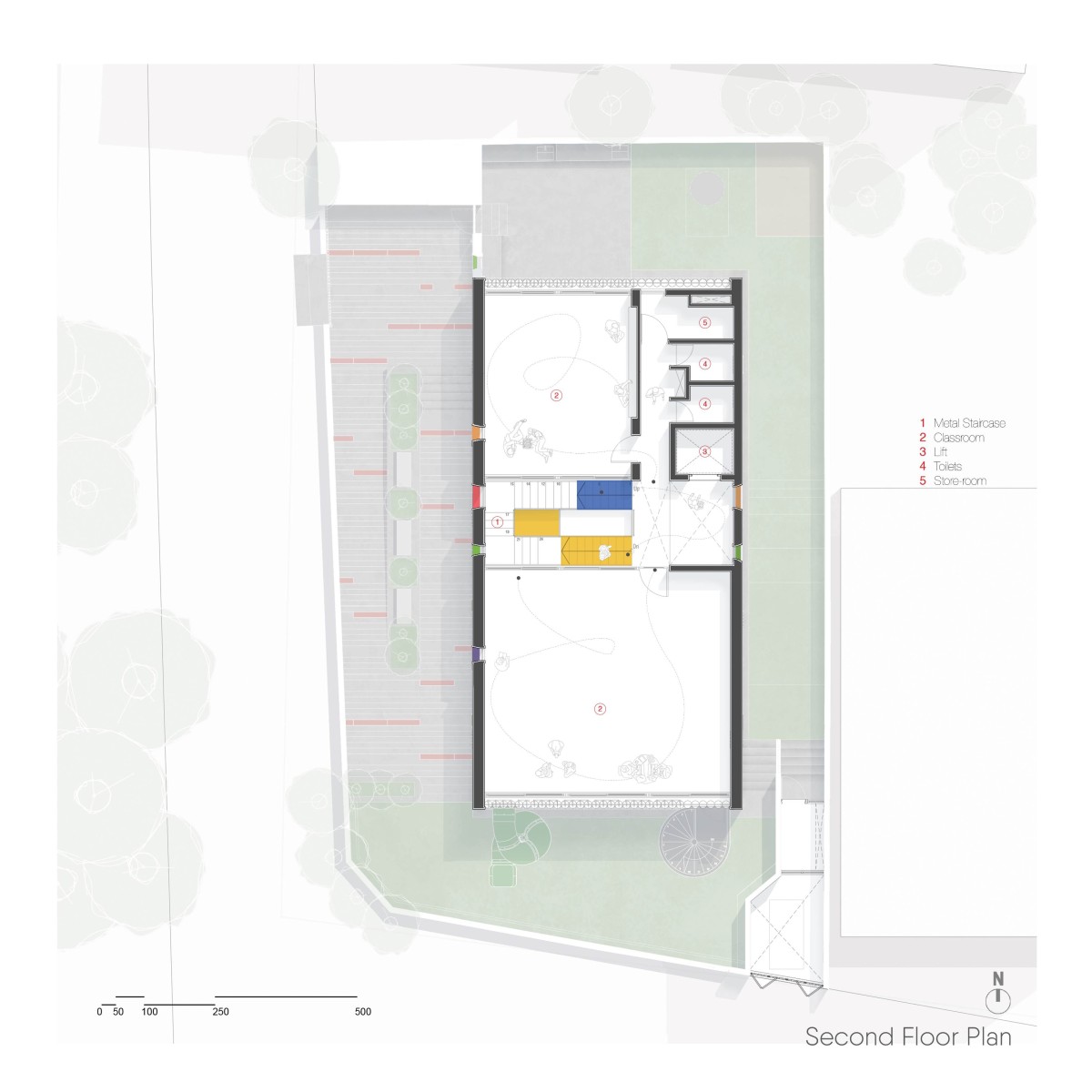 Second Floor Plan of Learning Center at Quest by KSM Architecture