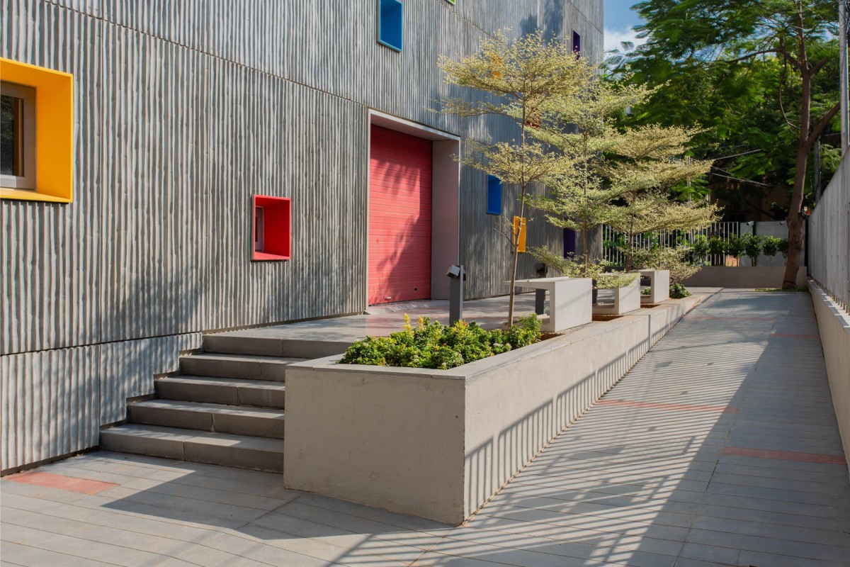 Entrance of Learning Center at Quest by KSM Architecture