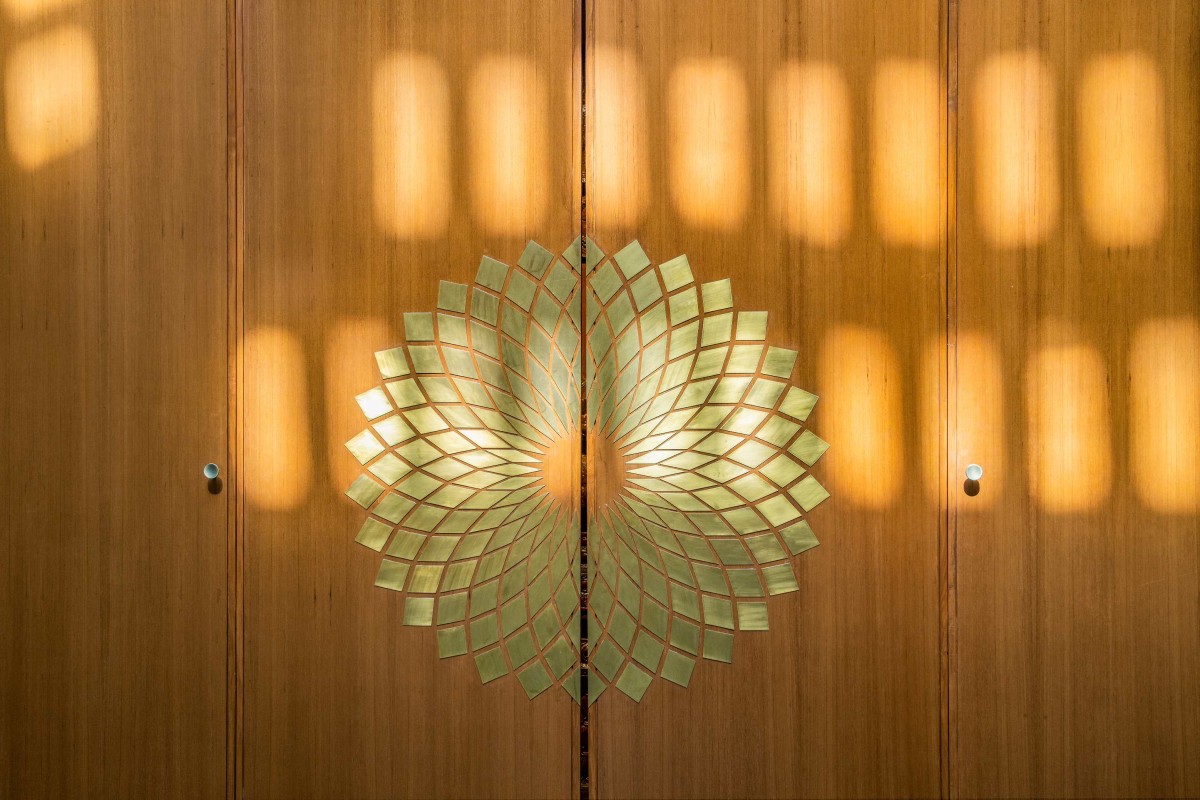 Detailed shot of door of pooja room of Sacred Forest Villa by Spacemote