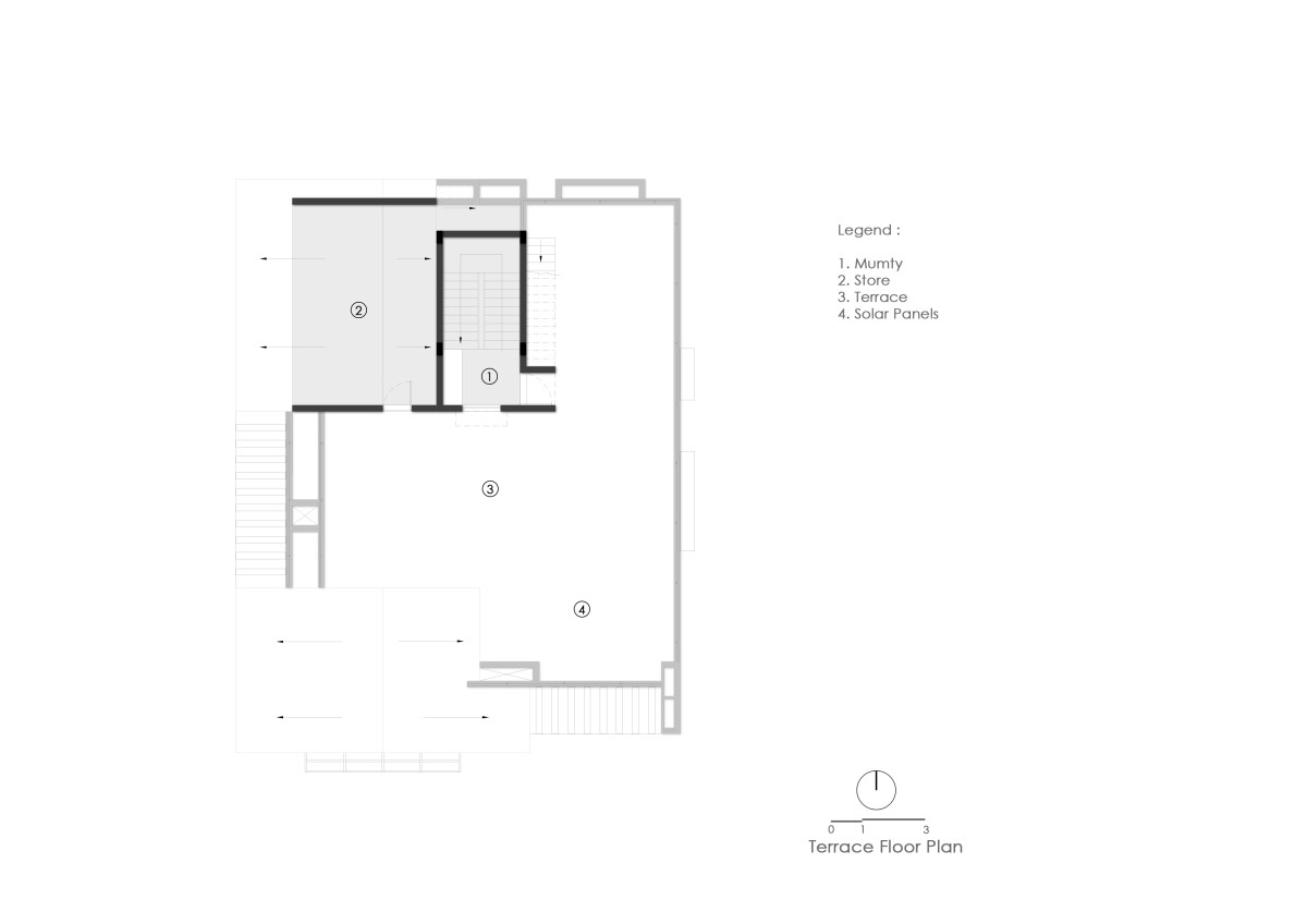 Terrace Floor Plan of Twin Gable House by RKGA Consultants Pvt Ltd