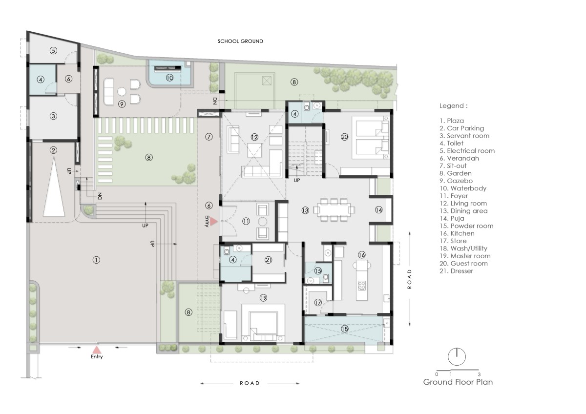 Ground Floor Plan of Twin Gable House by RKGA Consultants Pvt Ltd