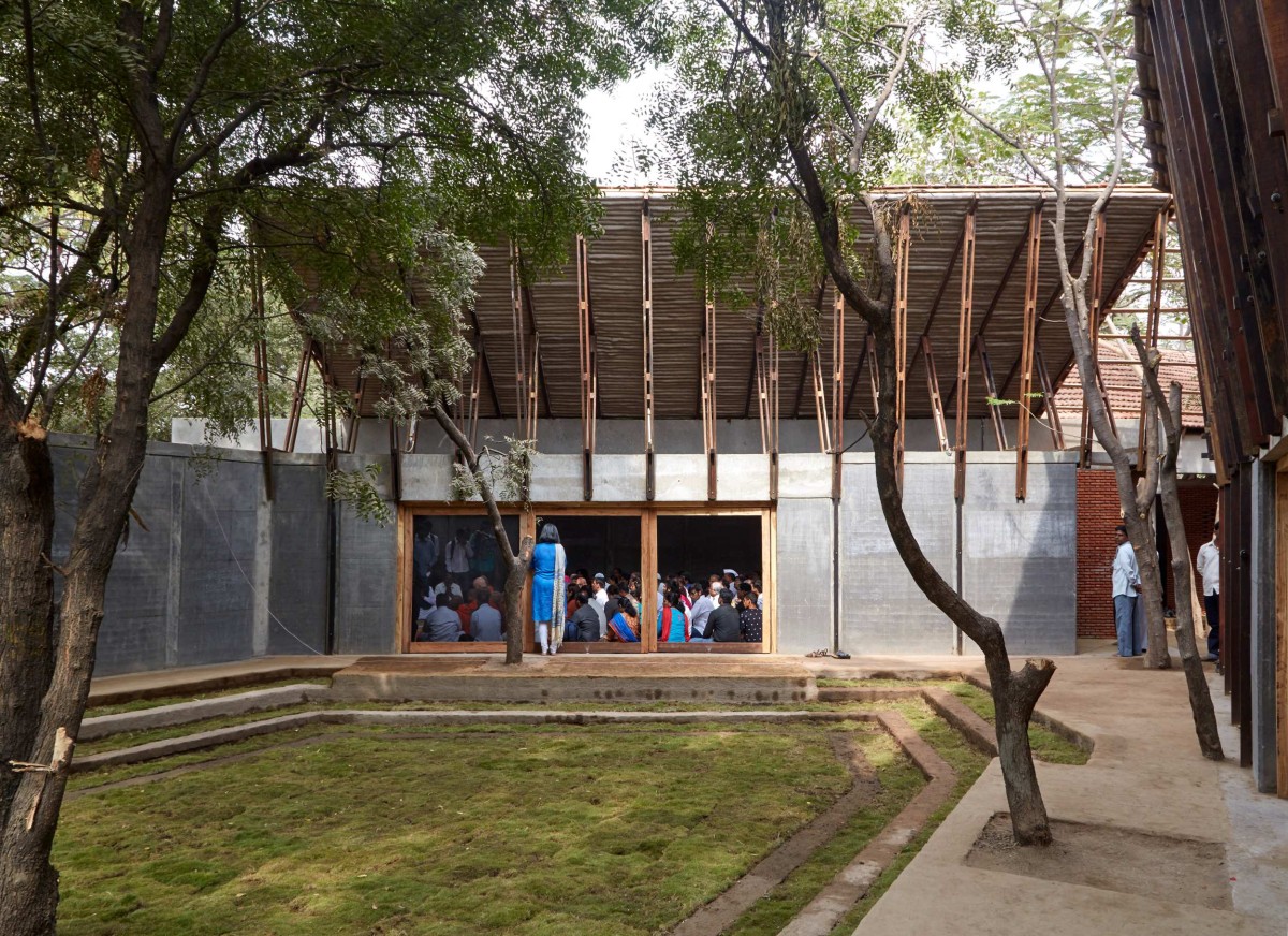 Courtyard of Jetavan Spiritual Center by Sameep Padora & Associates