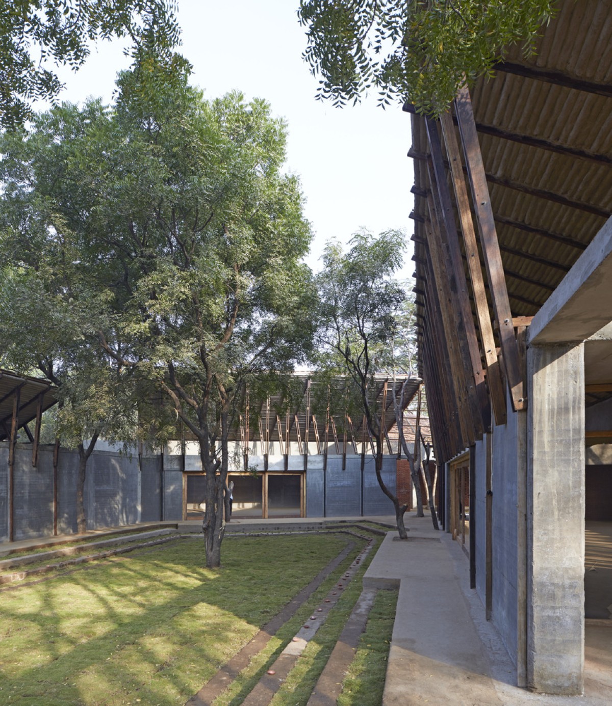 Courtyard of Jetavan Spiritual Center by Sameep Padora & Associates