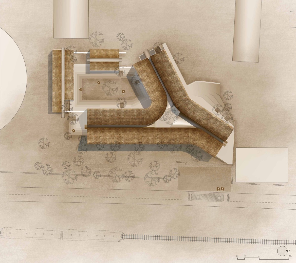 Site Plan of Jetavan Spiritual Center by Sameep Padora & Associates