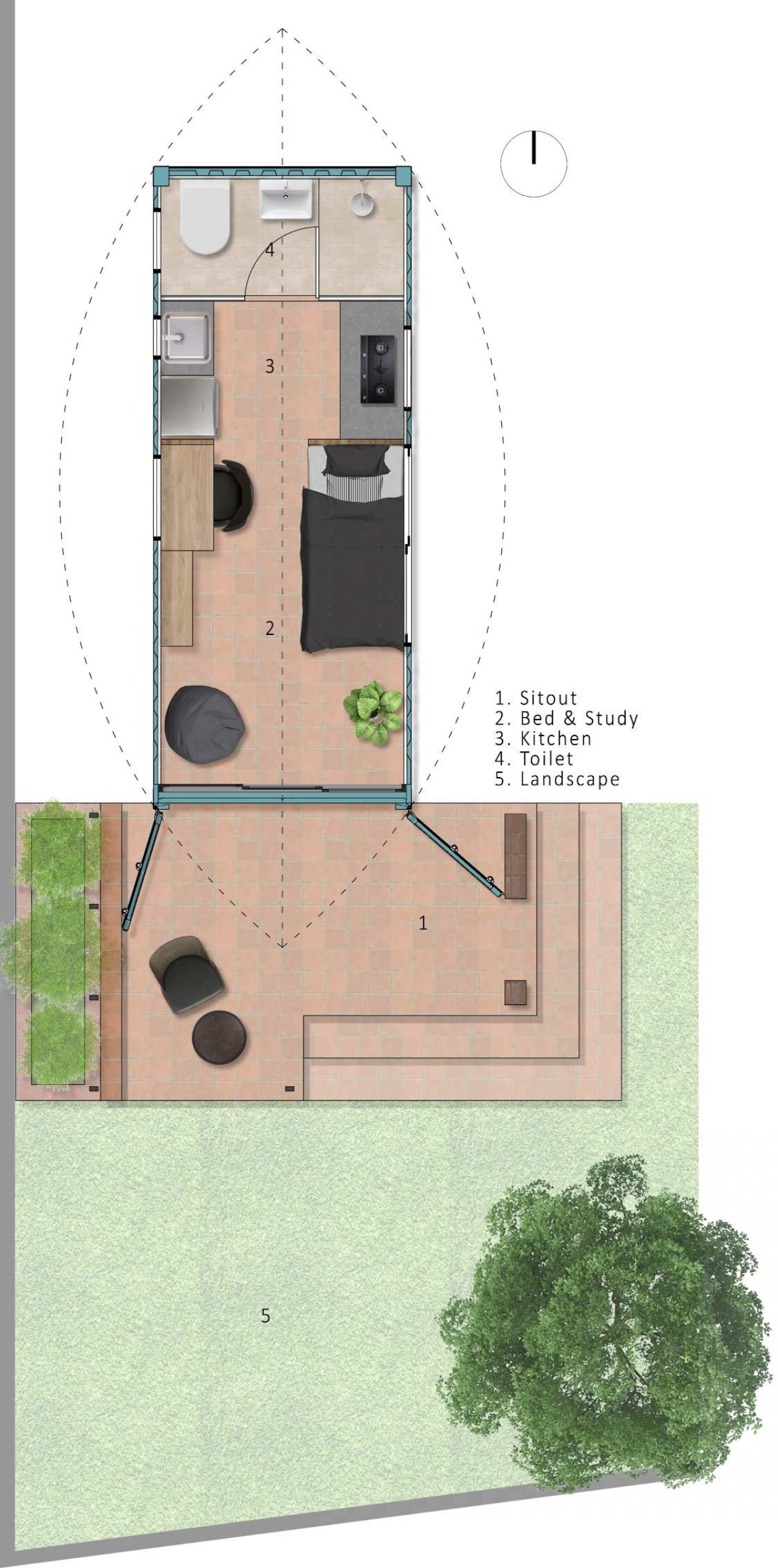 Plan of Co Home by Walls N Voids Atelier