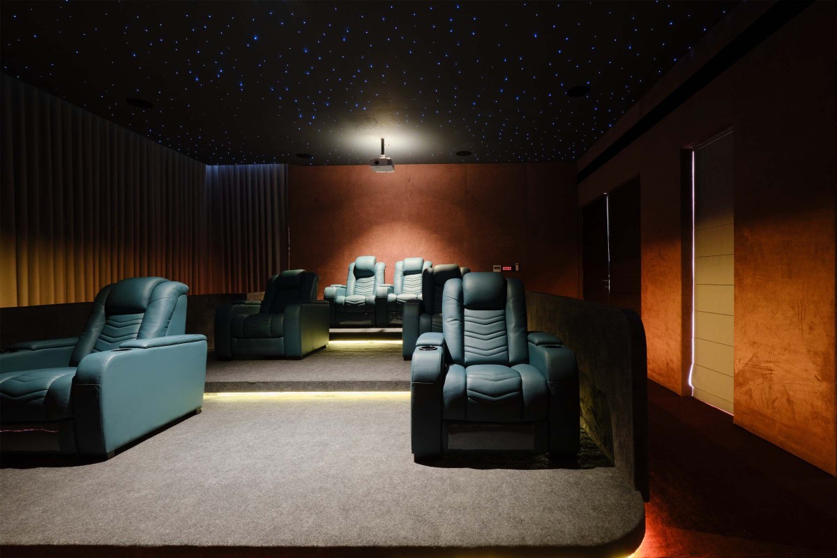 Home Theater of Payyavoor House by SOHO Architects