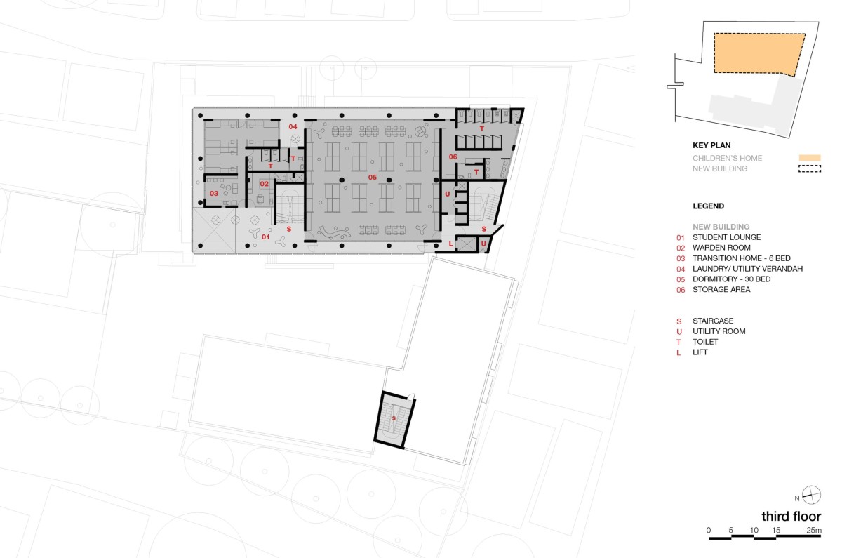 Third Floor Plan of Divya Shanthi School by Flying Elephant Studio