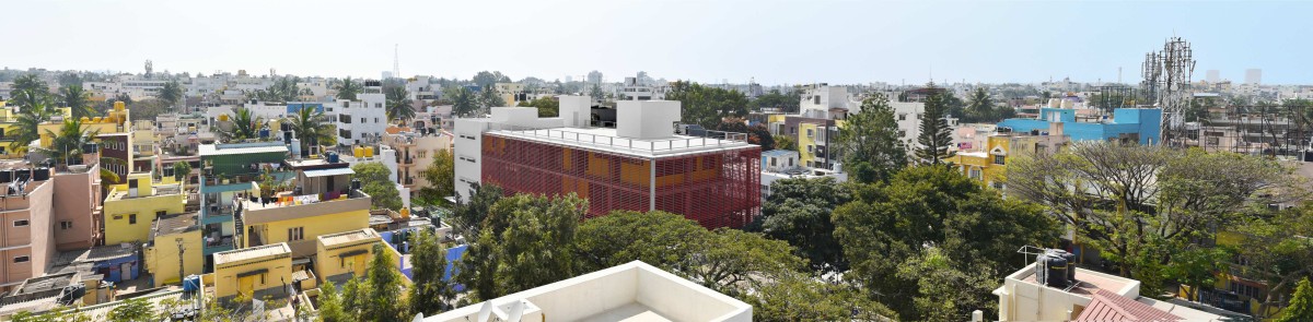 Aerial view of Divya Shanthi School by Flying Elephant Studio