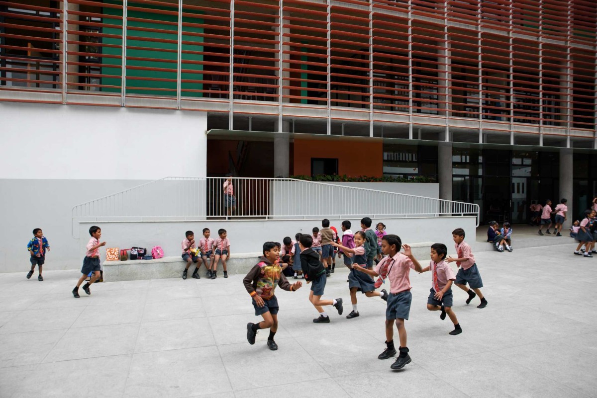 Courtyard of Divya Shanthi School by Flying Elephant Studio