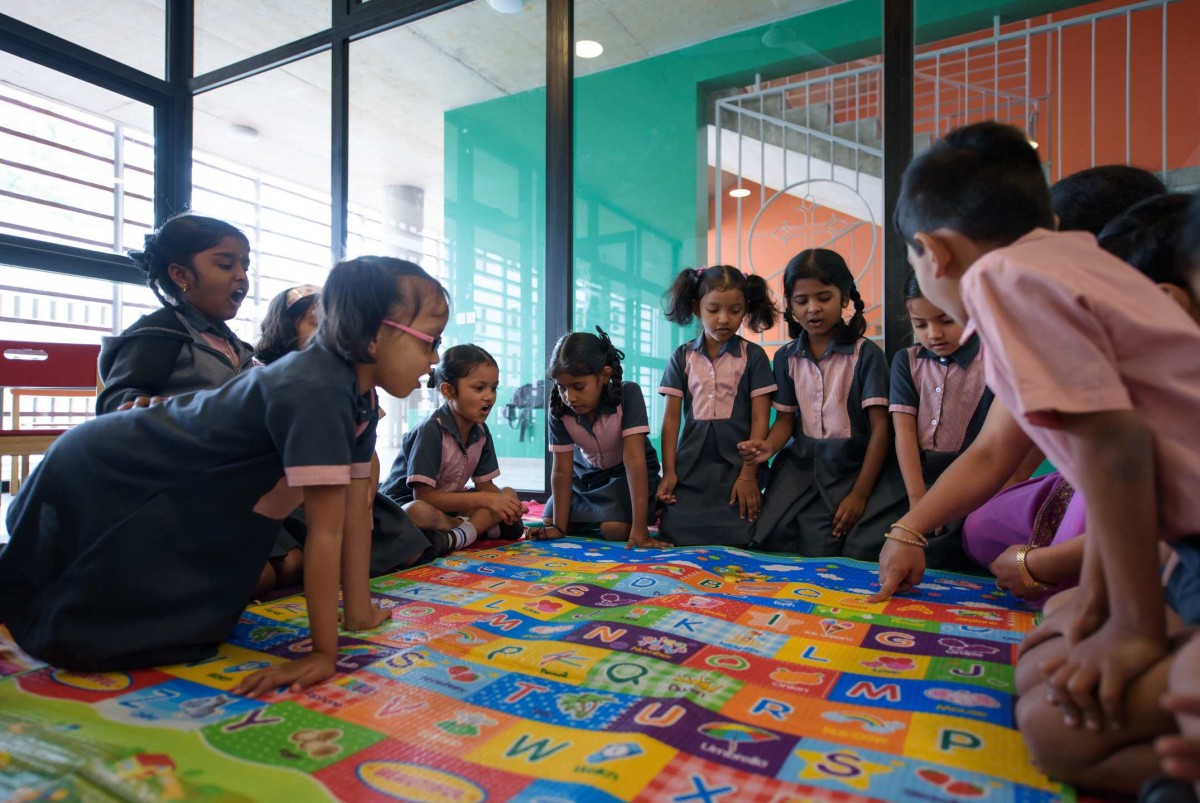 Play area of Divya Shanthi School by Flying Elephant Studio