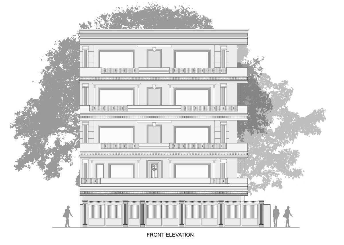 Front Elevation of Kaira by Ajay Nirmal Architects