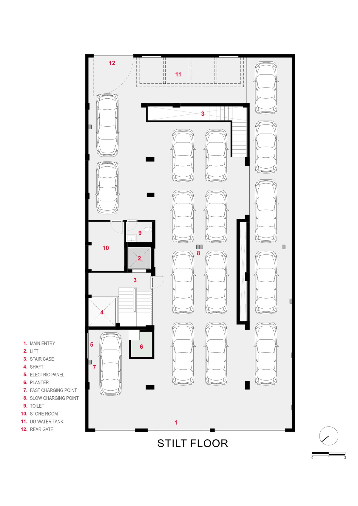 Stilt Plan of Kaira by Ajay Nirmal Architects