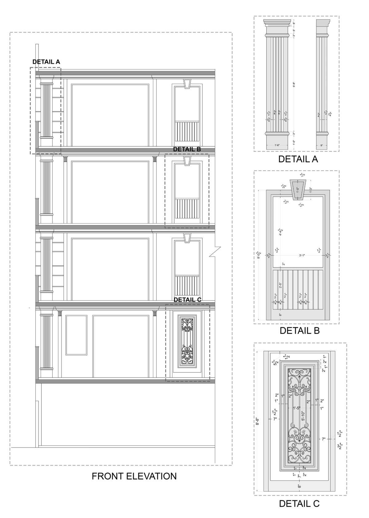 Elevation Detail of Kaira by Ajay Nirmal Architects