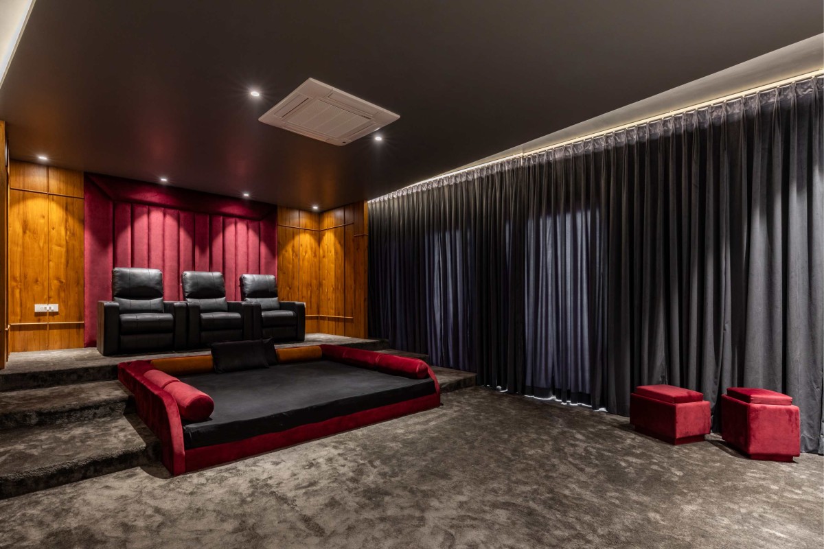 Home Theater of Courtyard Chronicles by Aarambh Design Studio