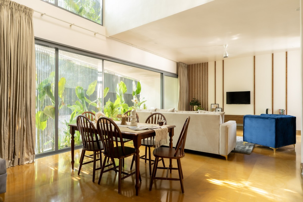 Dining & Living room of Tranquil Nest by Cohere - The Design Atelier