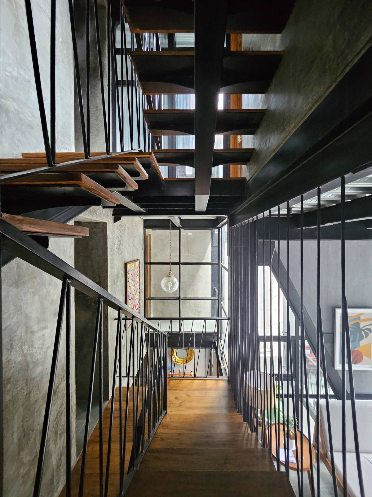 Staircase view of Pulley House by Studio 3Ca