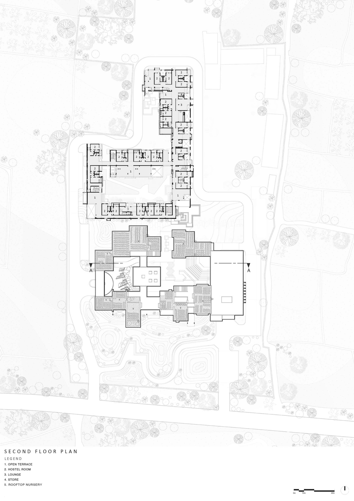 Second Floor Plan of Bandhan Residential School of Business by Abin Design Studio