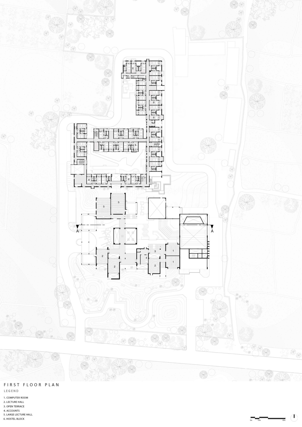 First Floor Plan of Bandhan Residential School of Business by Abin Design Studio