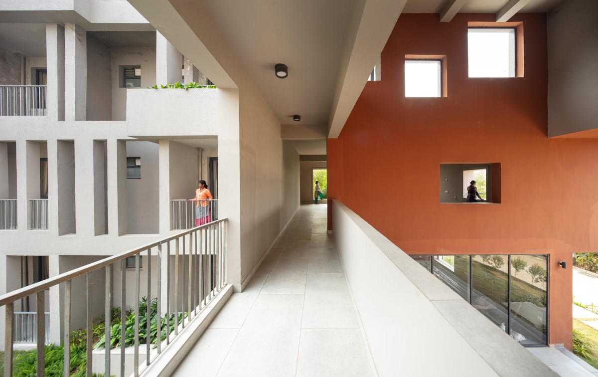 Lobby of Hostel Block of Bandhan Residential School of Business by Abin Design Studio