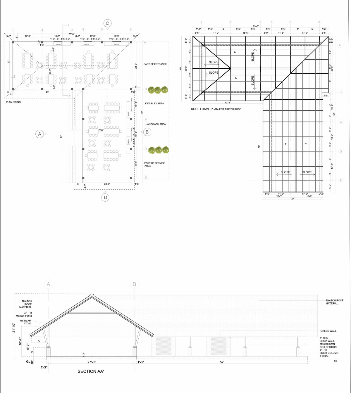 DINING Hall - Layouts of Temple Tree Leisure by PROP Architect