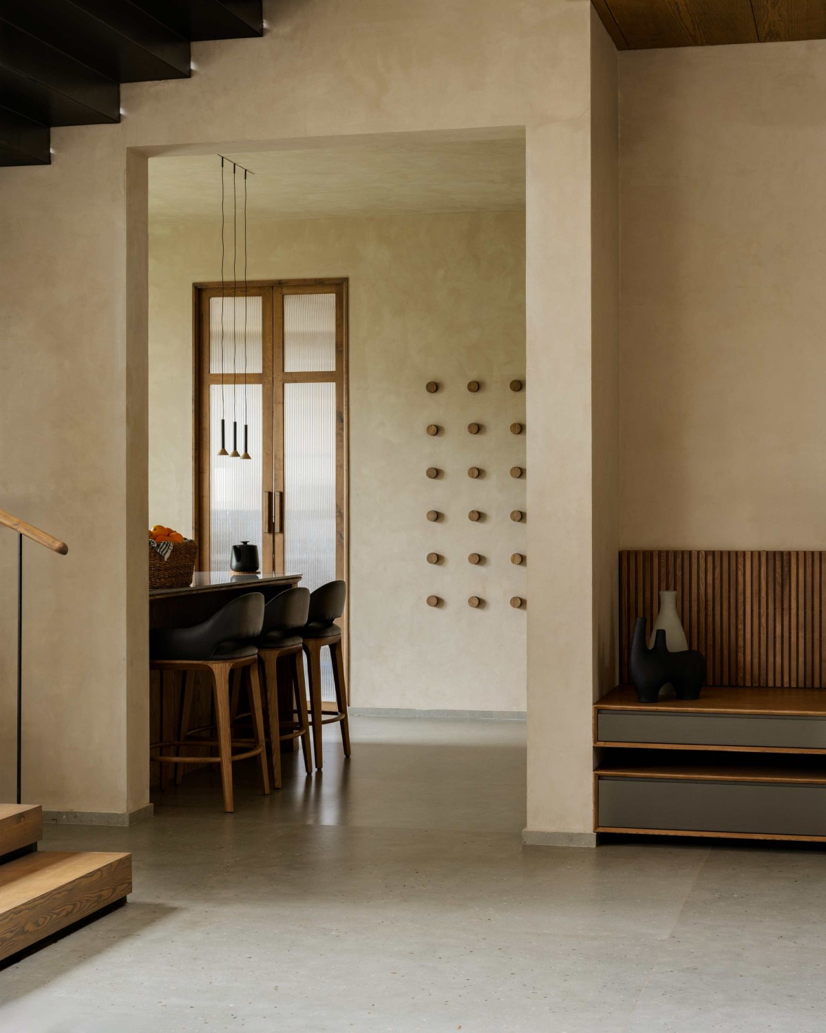 Passage to kitchen of Maison Gris by Sabs Architects