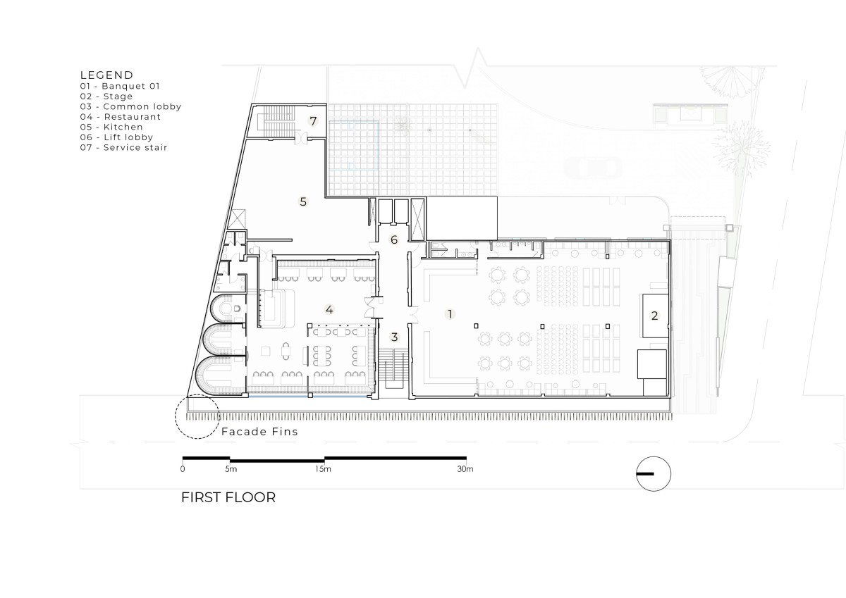 First Floor Plan of The Buddha Avenue Hotel by W5 Architects