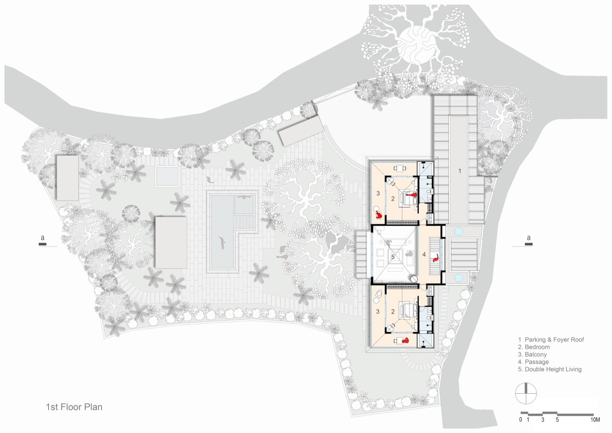 First Floor Plan of Sawantwadi House by Studio Massing