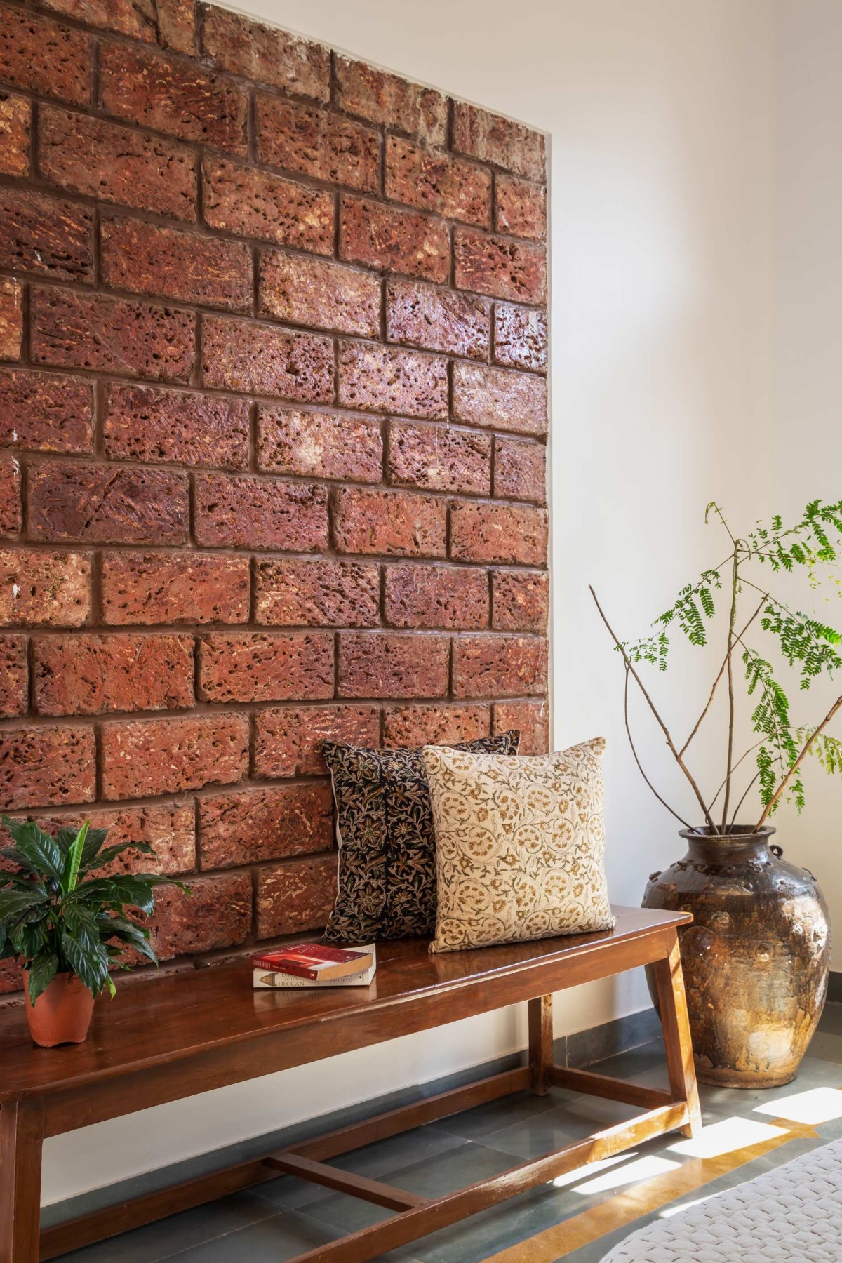 Reading Area of Suryangan - The Courtyard House by Suyash Mankame Design Studio