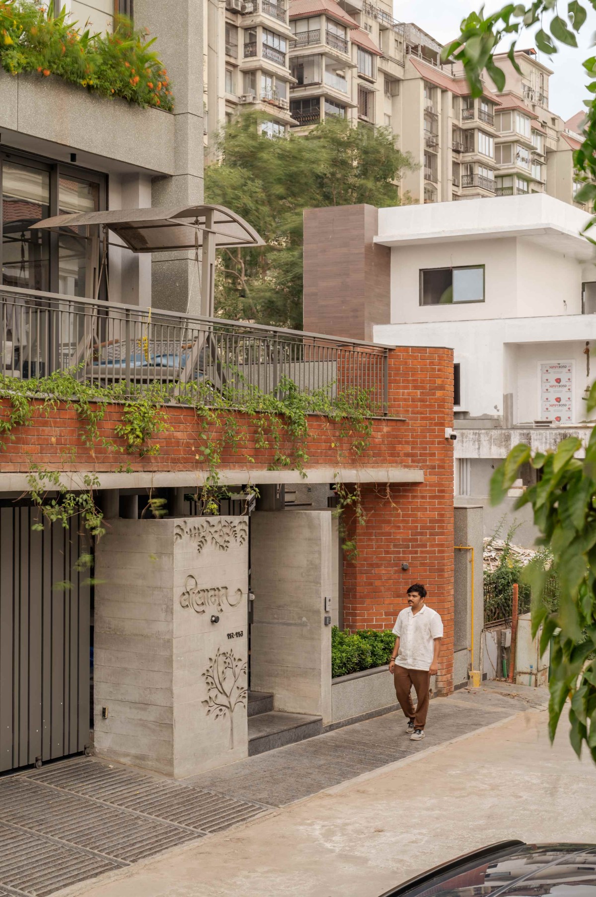 Front side elevation of Leelamrut by Design Team Architects