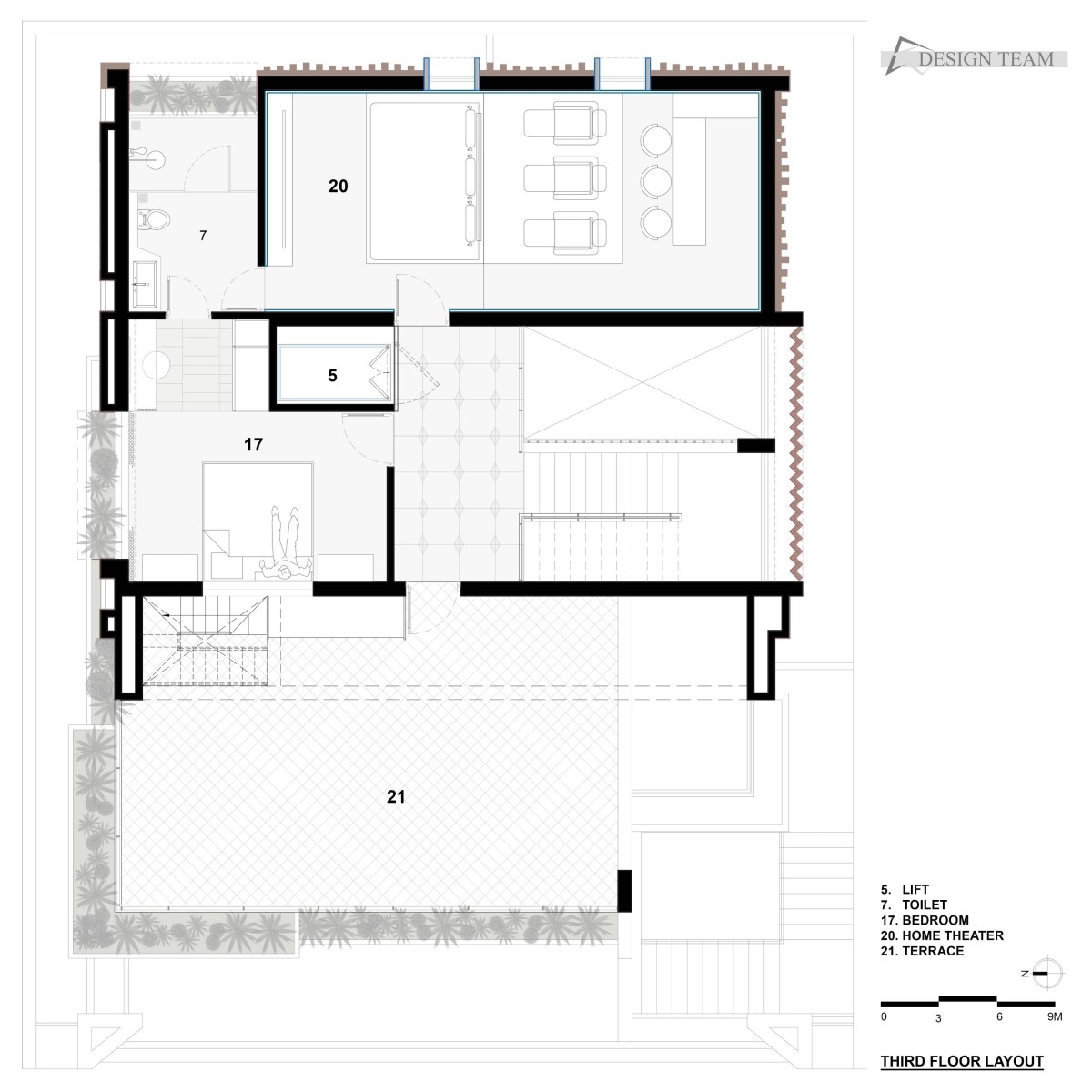 Third Floor Plan of Leelamrut by Design Team Architects