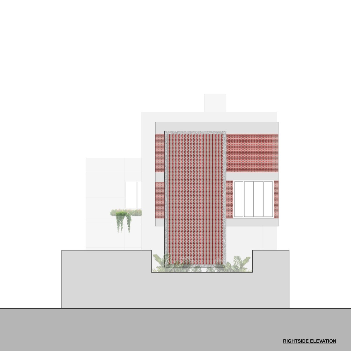 Right side elevation of Leelamrut by Design Team Architects