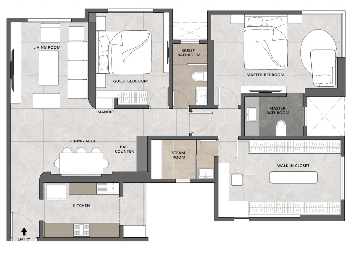 Floor Plan of Luxe Layers by MN Architecture & Interiors