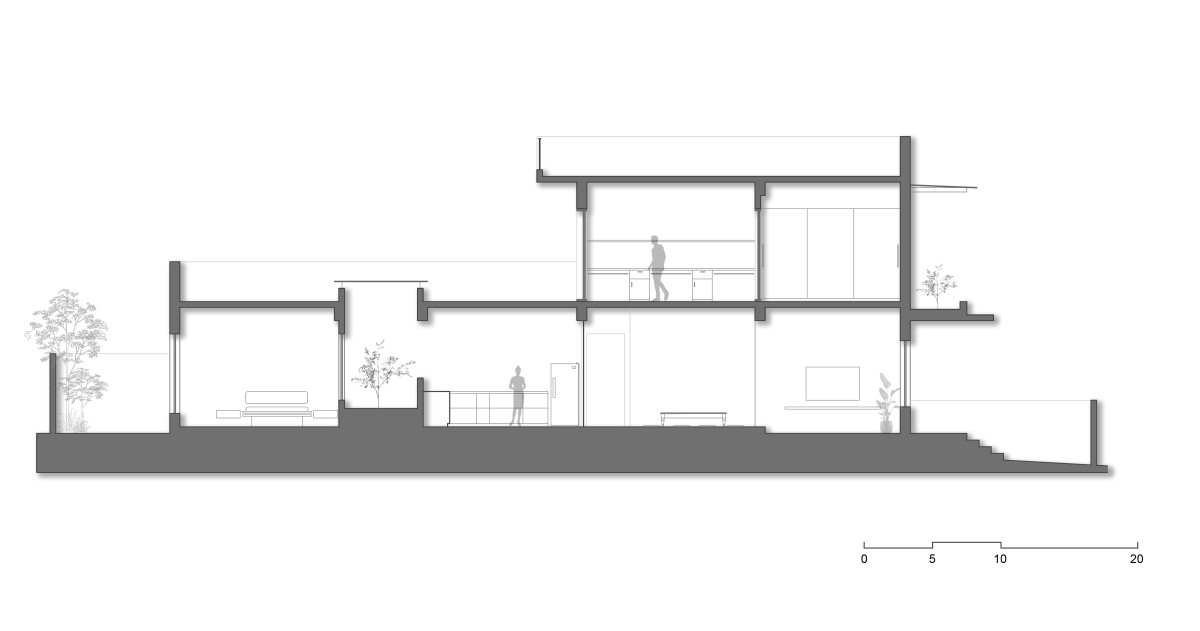 Section AA of 13X70 House by Studio ZERO.1