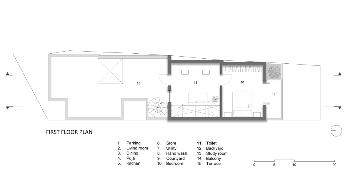 First floor plan of 13X70 House by Studio ZERO.1