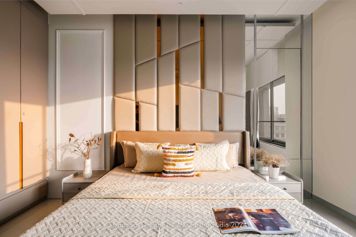 Master Bedroom of Vrundavan at Shivalik Sharda Harmony by Sthapatya Designs