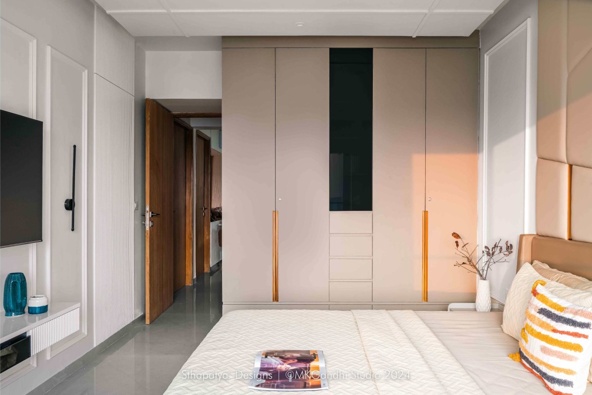 Master Bedroom of Vrundavan at Shivalik Sharda Harmony by Sthapatya Designs