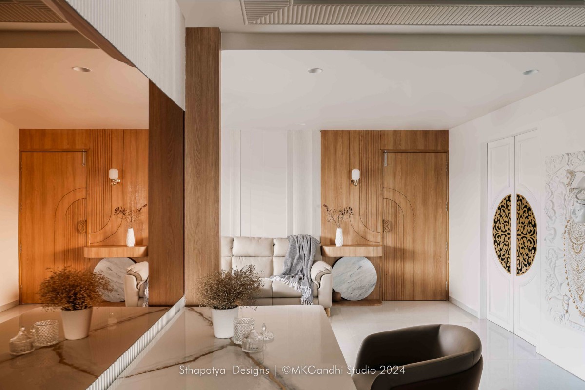 Dining to foyer view of Vrundavan at Shivalik Sharda Harmony by Sthapatya Designs
