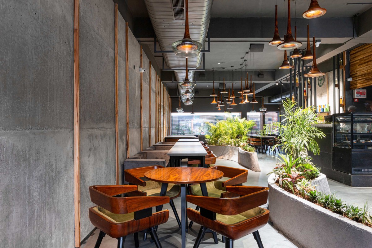Indoor dininig of Aja by Arch.Lab