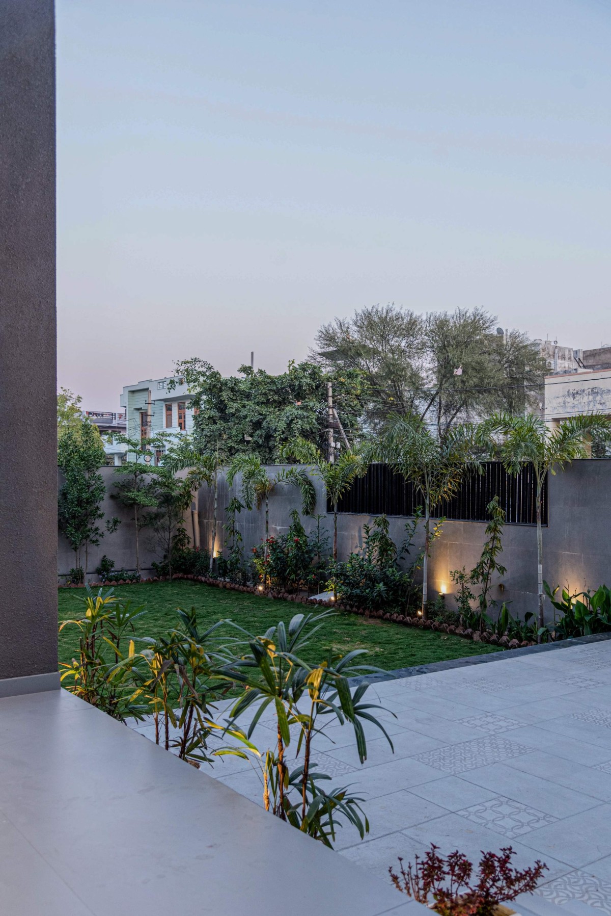 Lawn of The Lightwell Farmhouse by Studio Symposium