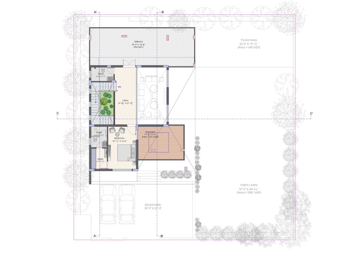First Floor Plan of The Lightwell Farmhouse by Studio Symposium