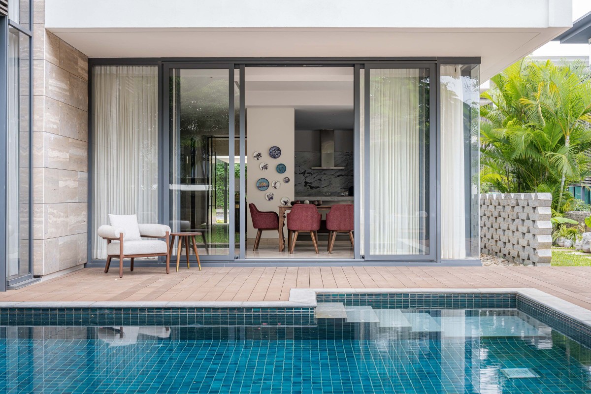 Pool deck area of 136 Embassy Boulevard by Adhwa