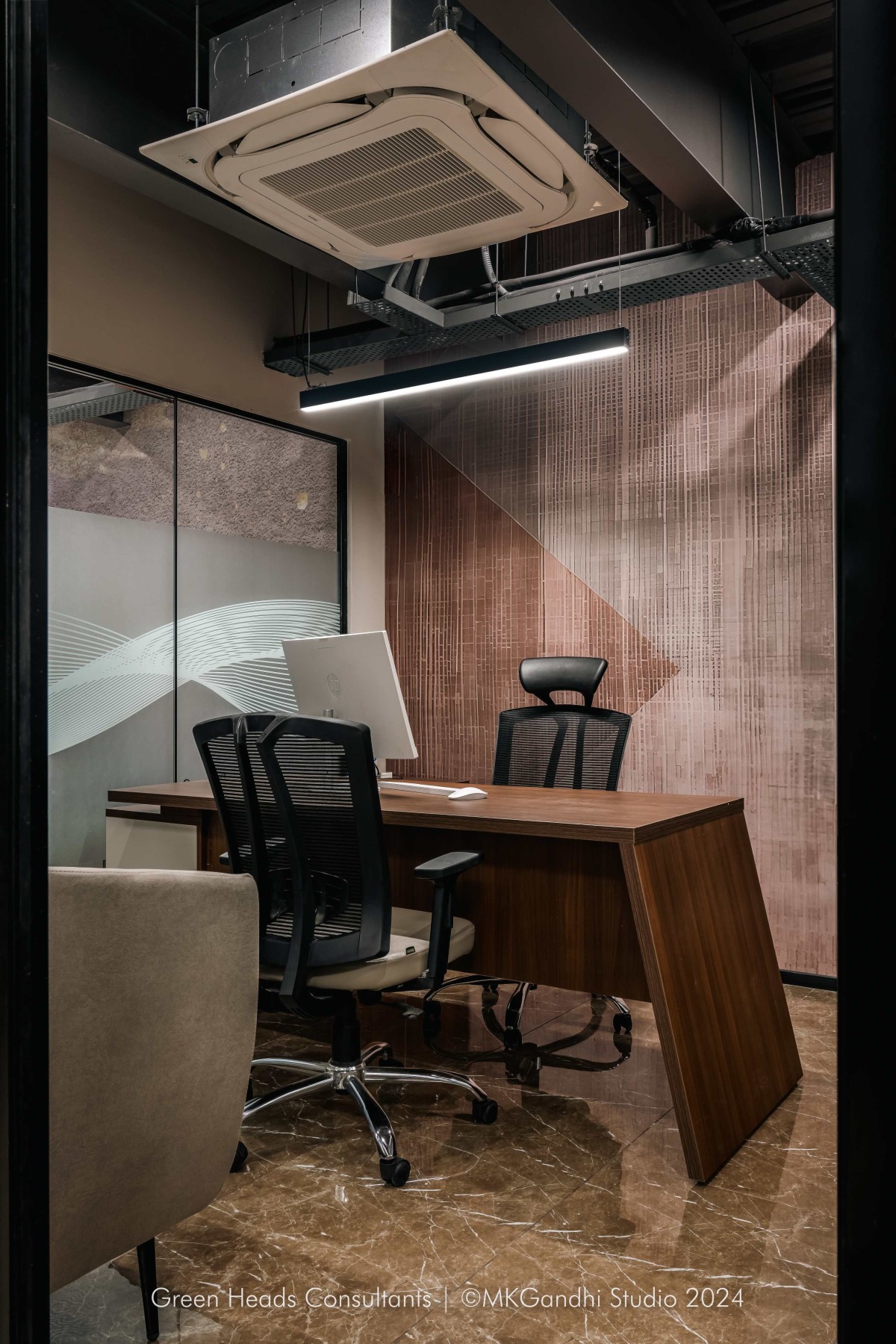 Manager's cabin of Aztech Fluids & Machinery Ltd. by Green Heads Consultants LLP