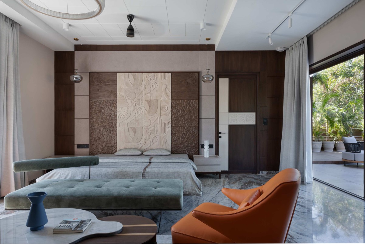 Master Bedroom of Green Serene House by Manoj Patel Design Studio