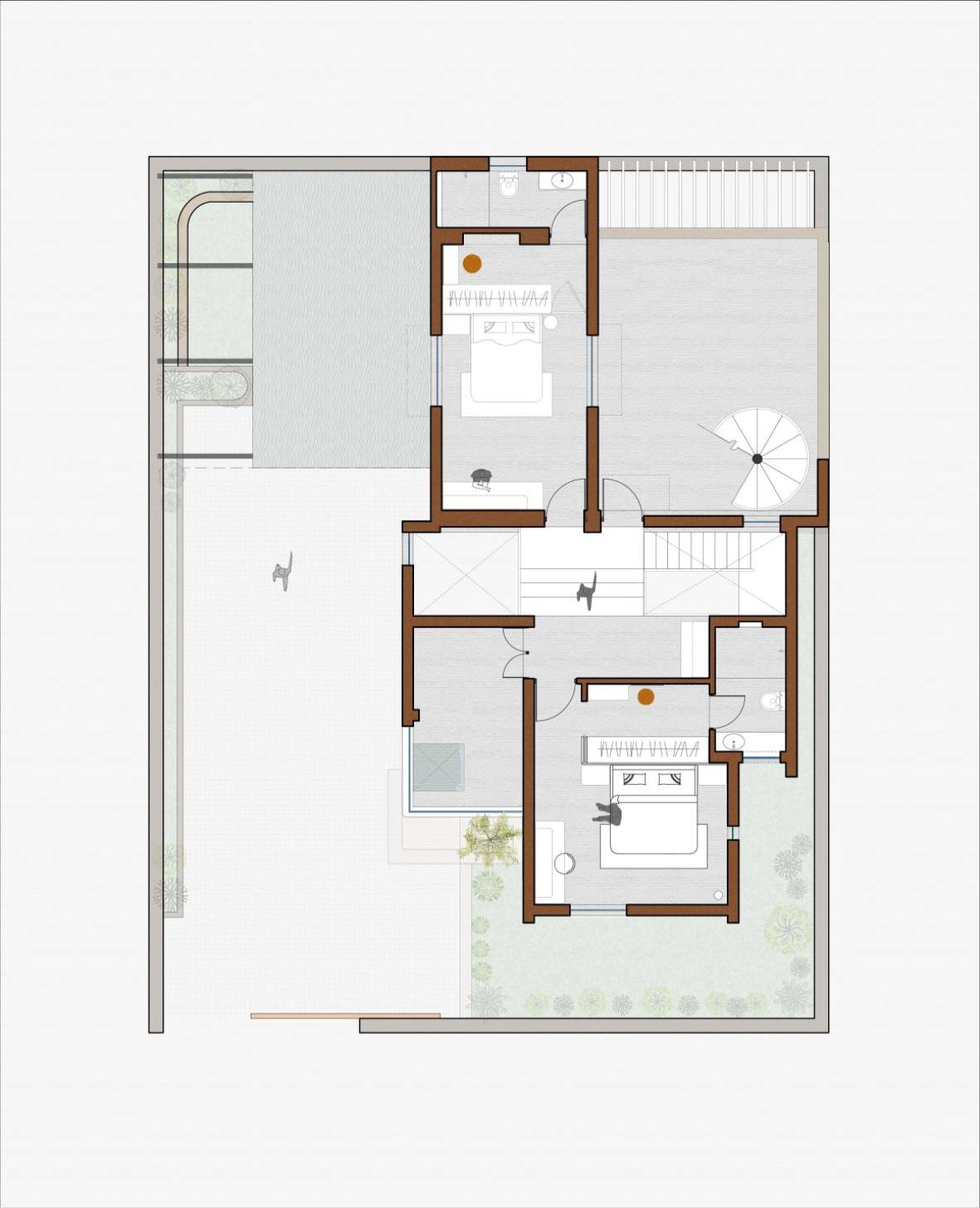 First Floor Plan of Saksham by DESiGN fEEDER Architects