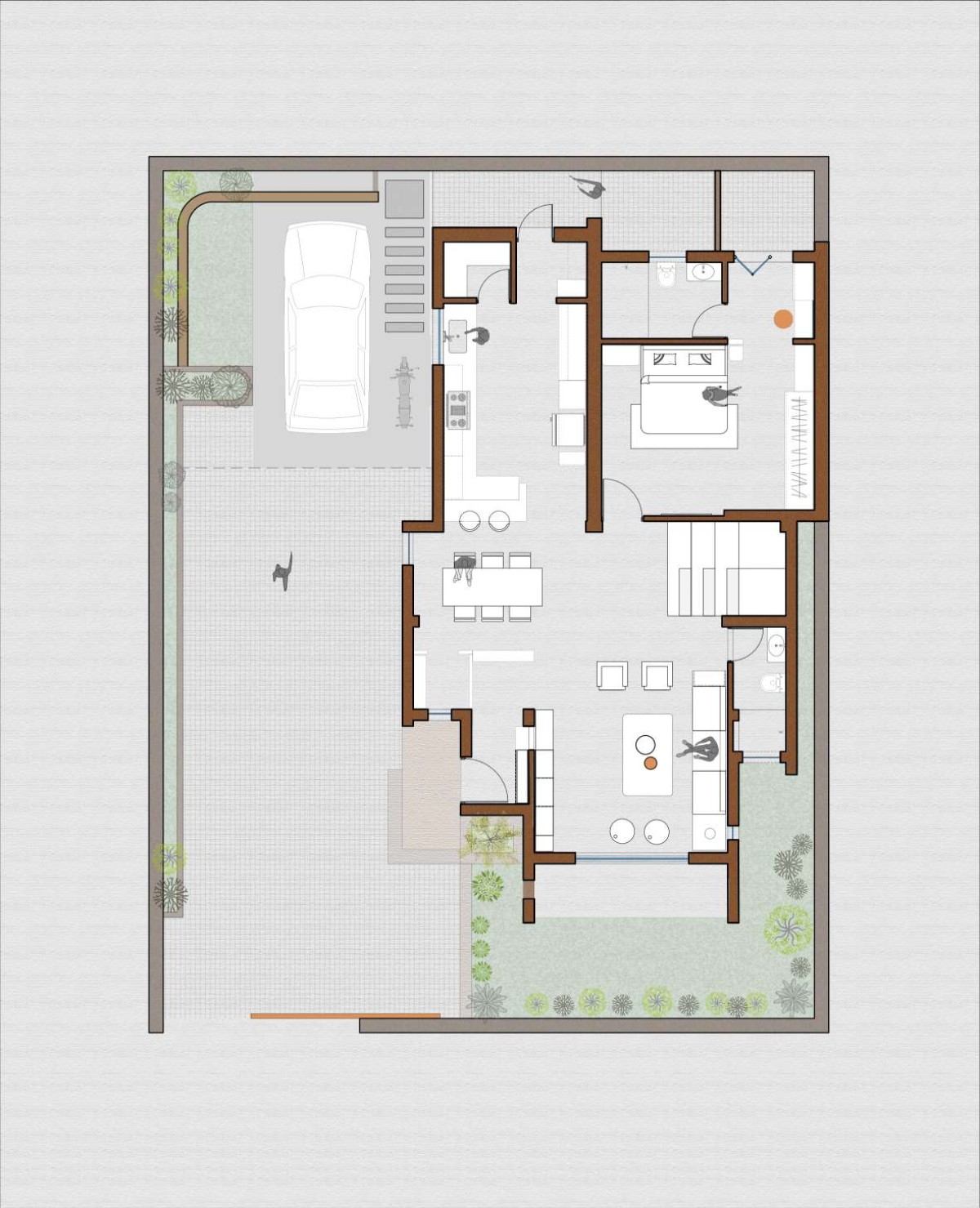 Ground Floor Plan of Saksham by DESiGN fEEDER Architects