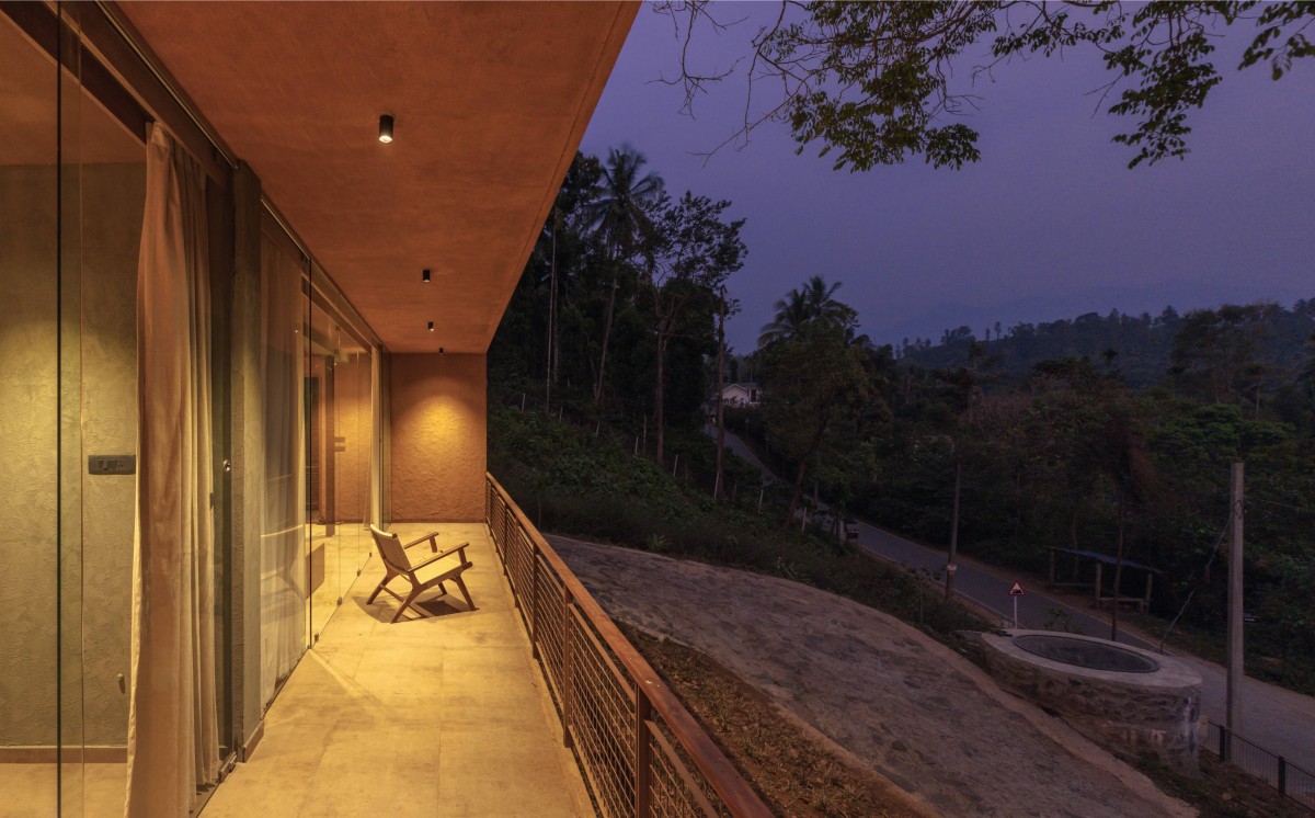 Dusk light balcony view of Urul by Studio Terratects