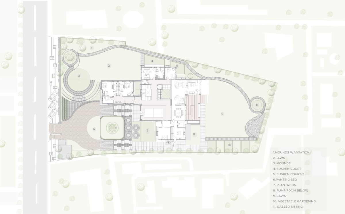 Site Plan of The Pastel House by Creative Designer Architects